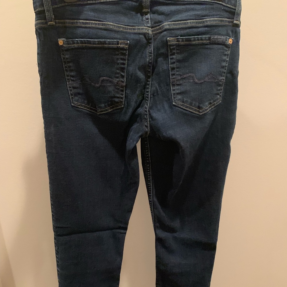 Dark wash 7 For All Mankind skinny jeans. Size 28.